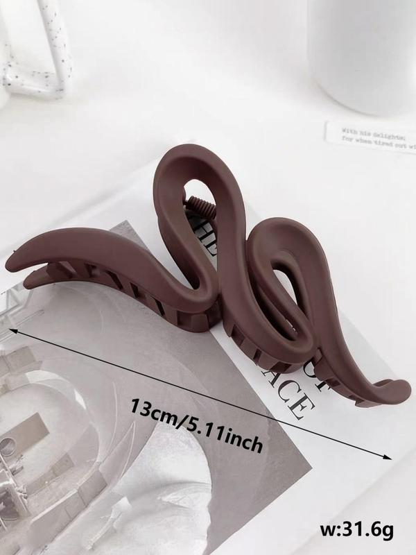 Elegant Plain Wavy Design Hair Claw,  Creative Anti-slip Hair Claw for Daily Use, Fashion Hair Accessories for Women & Girls