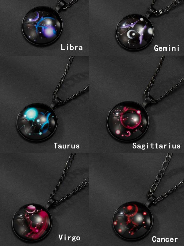 Fashionable Constellation Design Pendant Necklace, 2024 New Style Stainless Steel Jewelry for Party, Daily Clothing Decor, Trendy All-match & Exquisite Jewelry for Birthday Gift