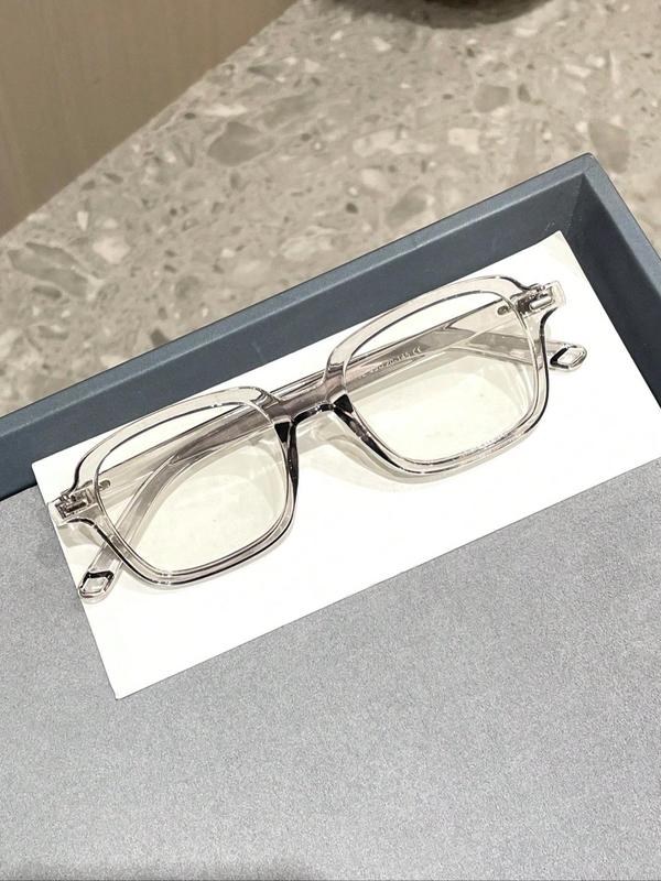 Unisex Simple Style Square Frame Eyeglasses, Trendy Casual Eyeglasses for Everyday Use, Fashion Accessories for Outdoor Activities