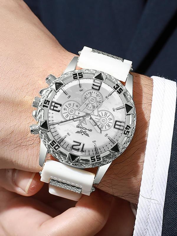 Men's Business Fashion Round Dial Quartz Watch, Fashion Watch for Party, Daily Clothing Decor, Trendy All-match & Exquisite Watch As Gift with Box