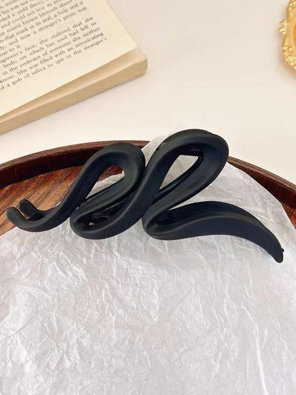 Elegant Plain Wavy Design Hair Claw,  Creative Anti-slip Hair Claw for Daily Use, Fashion Hair Accessories for Women & Girls