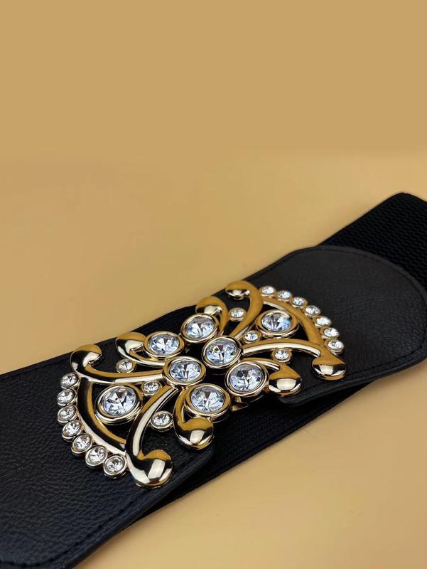 1 count Luxury Fashionable Rhinestone Studded Wide Women's Belt Plus Size Available for Coats and Dresses