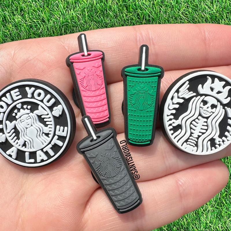 Studded Starbucks cup croc charms, collectors cups Auspicious