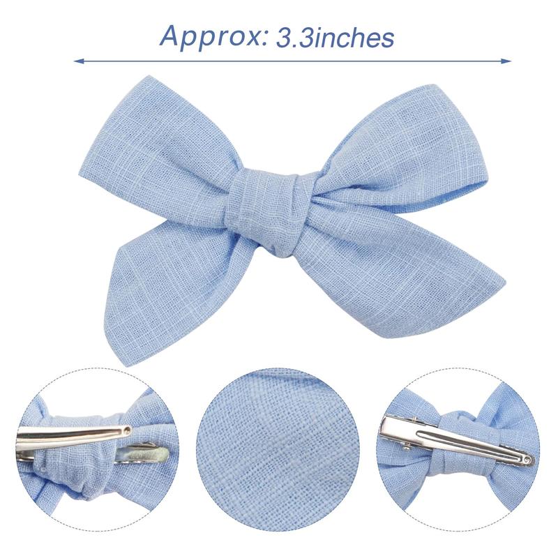 40 Pieces Hair Bows Linen Fabric Bows Alligator Clips Hair Accessories for Birthday Party,Family Dinner and Family Photography