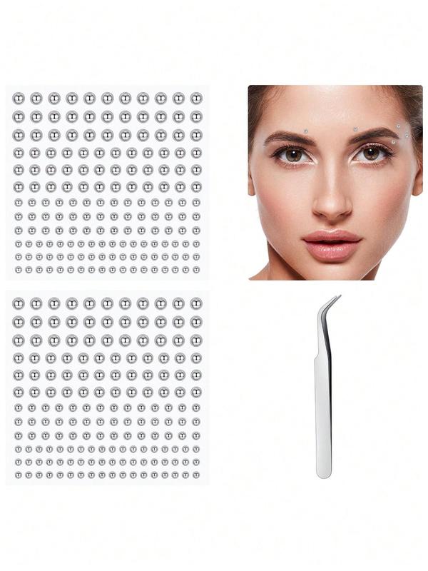 Face Steel Ball Lip Stud, 331pcs Fake Nose Stud, Eyebrow Stud, Non Piercing Nose Stud, Stick On Silvery Belly Button Sticker, Y2K Style Body Jewelry for Women Men