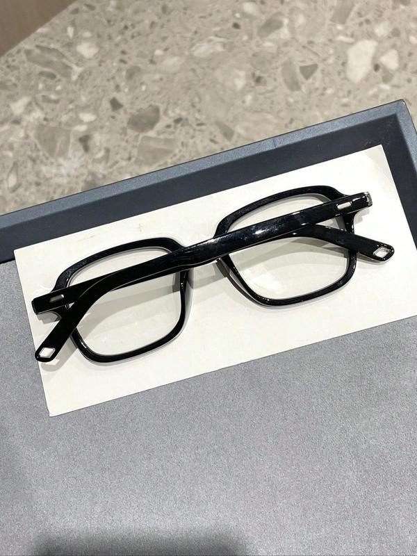 Unisex Simple Style Square Frame Eyeglasses, Trendy Casual Eyeglasses for Everyday Use, Fashion Accessories for Outdoor Activities