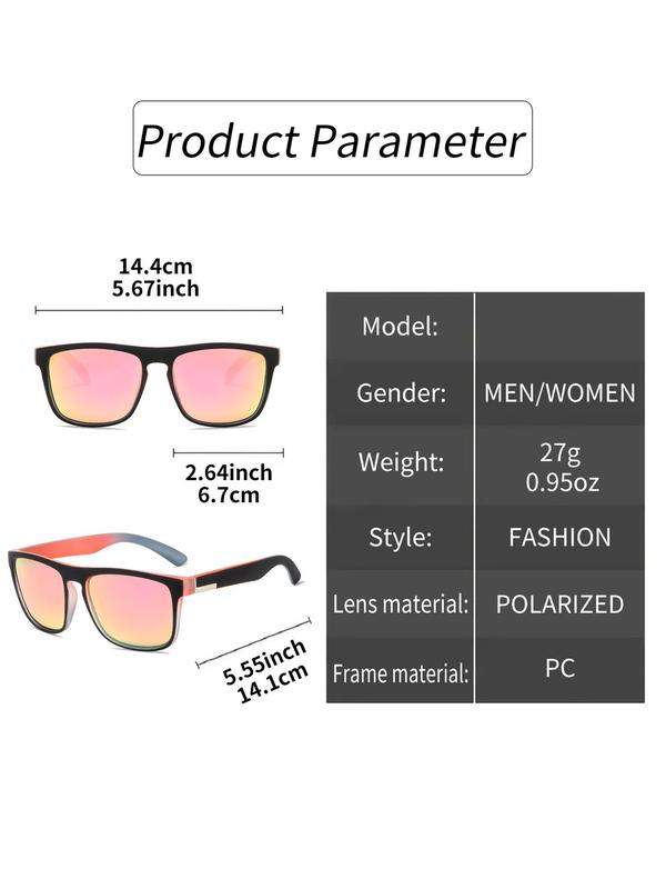 Unisex Sporty Square Frame Sunglasses, Trendy Casual Tinted Lens Sunglasses for Outdoor Sports, Fashion Accessories for Outdoor Activities