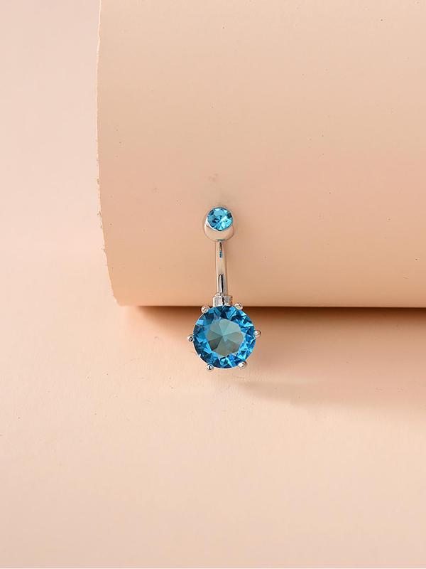 Rhinestone Decor Belly Button Ring, Women Belly Piercing Body Jewelry, Body Jewelry for Women & Girls, Fashion Trendy Exquisite Jewelry for Party for Gift