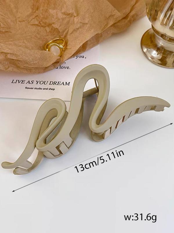 Elegant Plain Wavy Design Hair Claw,  Creative Anti-slip Hair Claw for Daily Use, Fashion Hair Accessories for Women & Girls