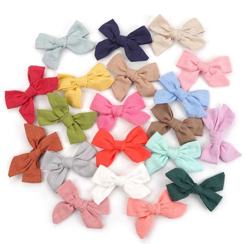 40 Pieces Hair Bows Linen Fabric Bows Alligator Clips Hair Accessories for Birthday Party,Family Dinner and Family Photography