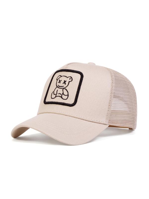 Cartoon Bear Embroidery Baseball Cap, Casual Outdoor Sports Hat for Men & Women, Adjustable Sun Protection Hat for Daily Wear, for Fall, Birthday Outfits