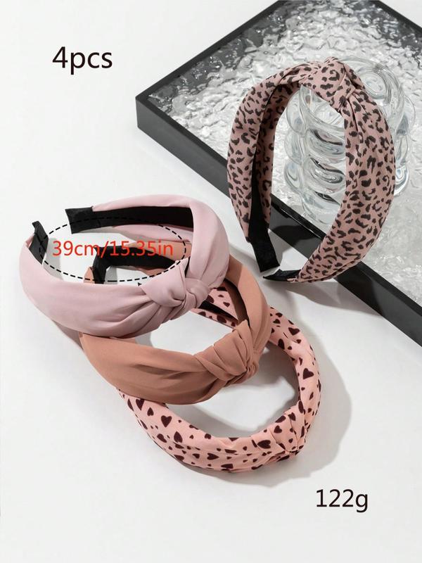 Leopard Print Knot Design Headband for Party, Casual Matching Knotted Hair Accessory for All Seasons, 2024 New Fashion Accessories for Women & Girls for Hairstyle Ideas, Fall Outfits, Fall Freshness