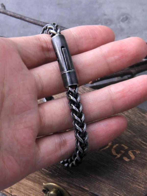 Men's Vintage Chain Bracelet, Punk Style Stainless Steel Jewelry for Party, Daily Clothing Decor, Trendy All-match & Exquisite Jewelry for Birthday Gift