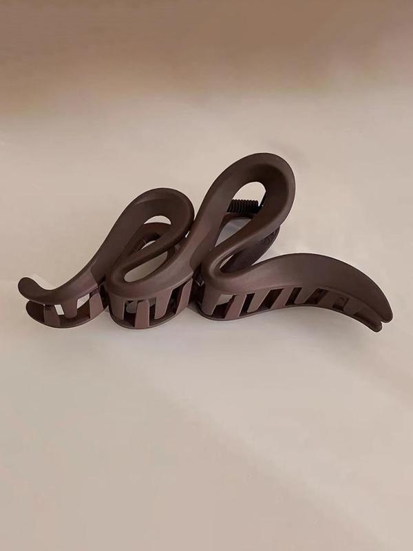 Elegant Plain Wavy Design Hair Claw,  Creative Anti-slip Hair Claw for Daily Use, Fashion Hair Accessories for Women & Girls