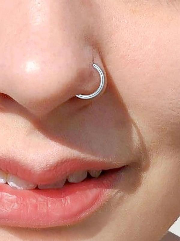 Mixed Style Nose Ring, Rhinestone Decor Nose Studs, Nose Piercing Jewelry for Women & Men, Trendy All-match & Exquisite Jewelry for Birthday Gift