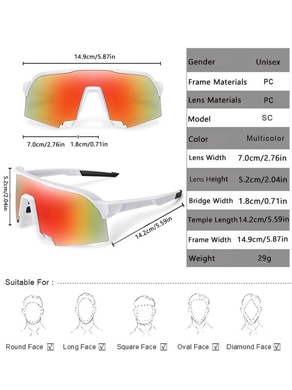 Unisex Sporty Flat Top Sunglasses, 2024 Summer Trendy Casual Sunglasses for Men & Women, Fashion Accessories for Outdoor Activities Back To School