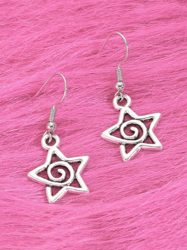 Stylish Star Shaped Hollow Out Design Dangle Earrings, Fashion Jewelry for Party, Daily Clothing Decor, Trendy All-match & Exquisite Jewelry for Birthday Gift