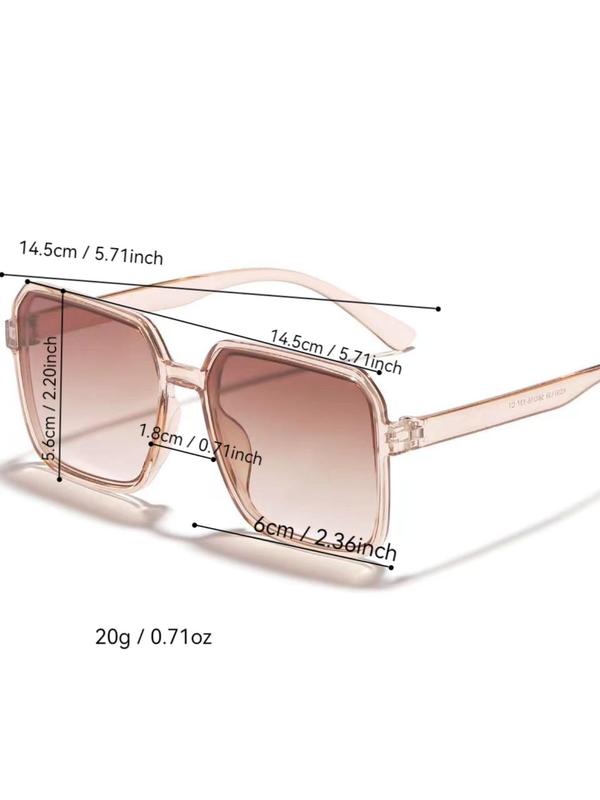 Unisex Simple Style Square Frame Sunglasses, Trendy Casual Sunglasses for Everyday Use, Fashion Accessories for Outdoor Activities