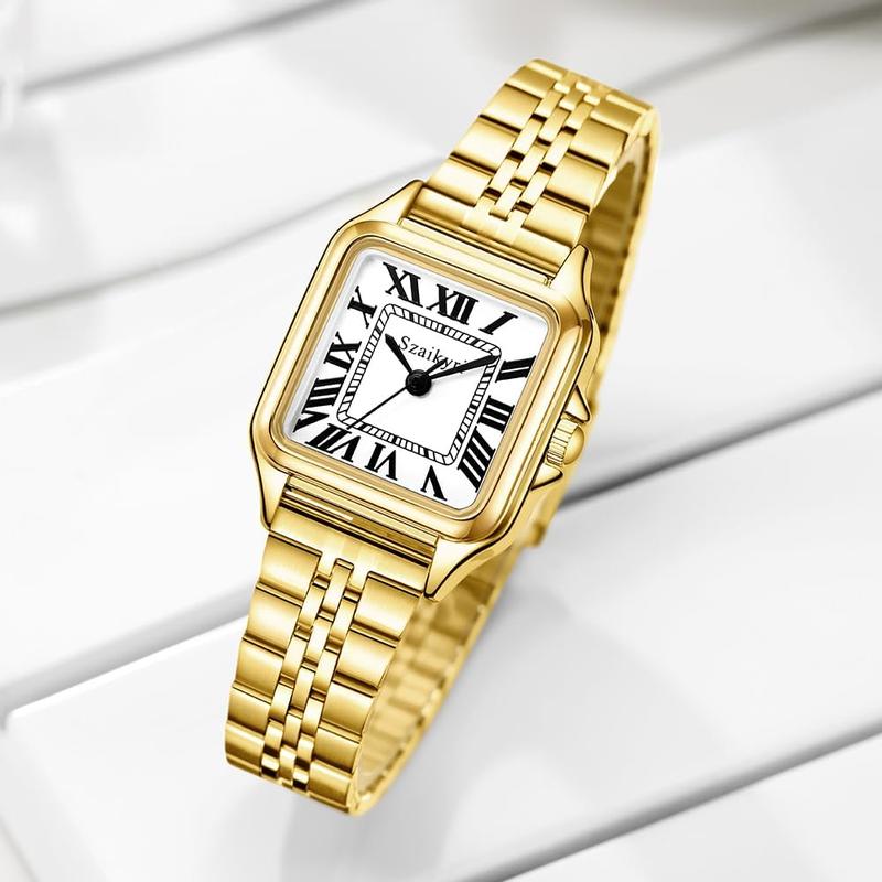 Classic Square Watches for Women with Roman Numerals Ladies Casual Dress Watch