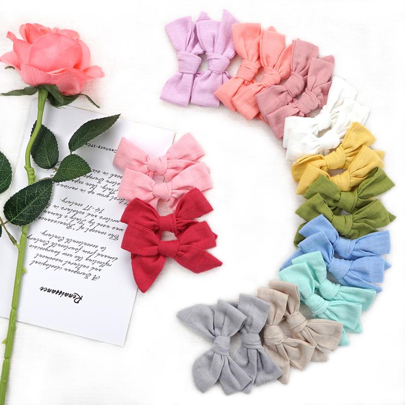 40 Pieces Hair Bows Linen Fabric Bows Alligator Clips Hair Accessories for Birthday Party,Family Dinner and Family Photography