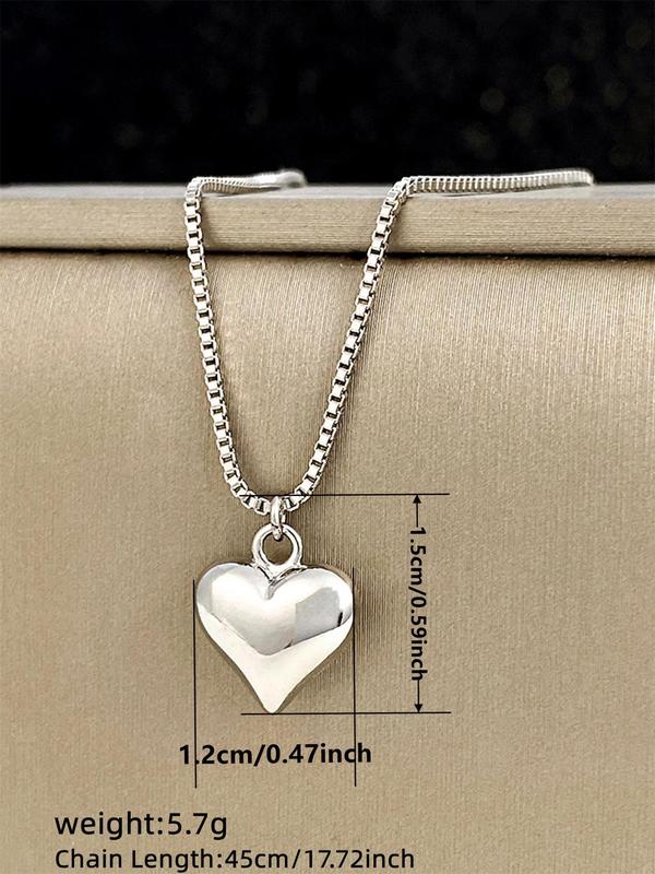 Elegant Heart Necklace As Gift for Girlfriend, Stainless Steel Matching Necklace, Fashion All-match Vintage Jewelry for Daily Decor