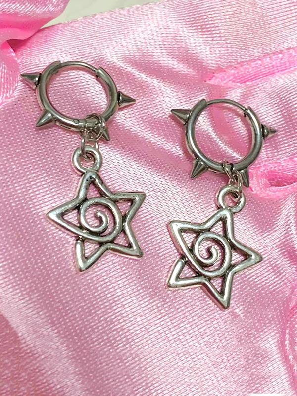 Stylish Star Shaped Hollow Out Design Dangle Earrings, Fashion Jewelry for Party, Daily Clothing Decor, Trendy All-match & Exquisite Jewelry for Birthday Gift