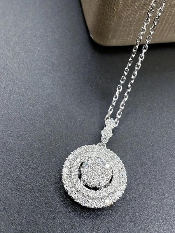 Elegant Rhinestone Decorated Pendant Necklace for Women for Gift,  Fashion All-match Accessory, Trendy Accessories for Party and Daily Life without Box