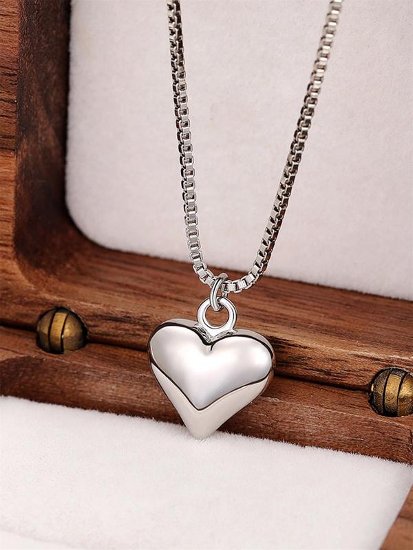 Elegant Heart Necklace As Gift for Girlfriend, Stainless Steel Matching Necklace, Fashion All-match Vintage Jewelry for Daily Decor