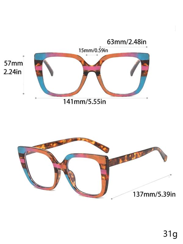 Spring Summer New Minimalist Casual Tortoiseshell Eyeglasses for Women for Everyday Use, Trendy Large Square Frame Glasses trends 2024, Cool Female Male Accessories Back To School