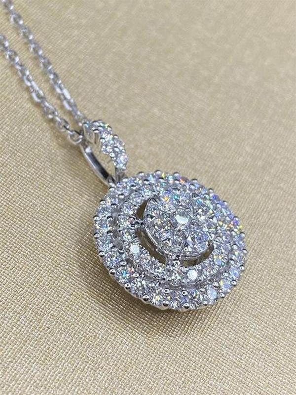 Elegant Rhinestone Decorated Pendant Necklace for Women for Gift,  Fashion All-match Accessory, Trendy Accessories for Party and Daily Life without Box