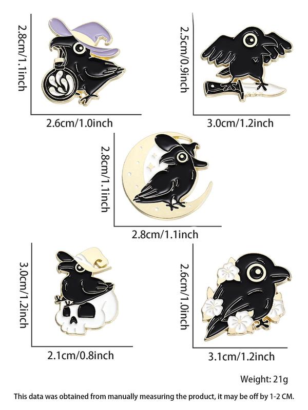 Cute Cartoon Raven Themed Design Brooches, Creative Animal Badge, Fashion Jewelry Accessories for Daily Clothing Decor, Trendy All-match & Exquisite Brooches for Birthday Gift