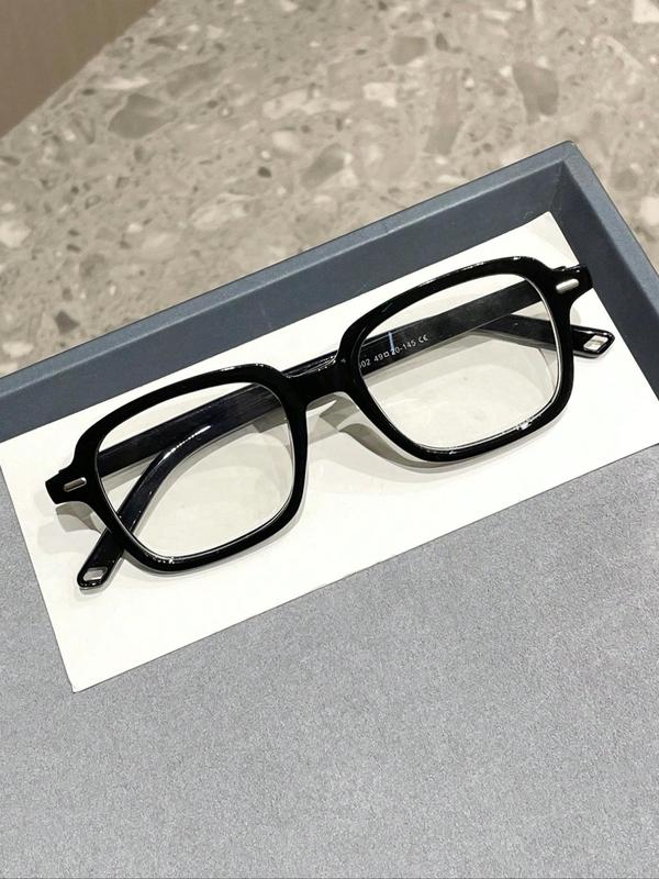 Unisex Simple Style Square Frame Eyeglasses, Trendy Casual Eyeglasses for Everyday Use, Fashion Accessories for Outdoor Activities