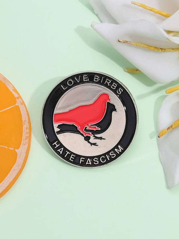 Round Bird Design Pin Brooch, Fashion Cute Alloy Accessories for Daily Holiday Gift, Enamel Pin Suitable for Backpacks, Jeans, Scarves, Hats Decoration