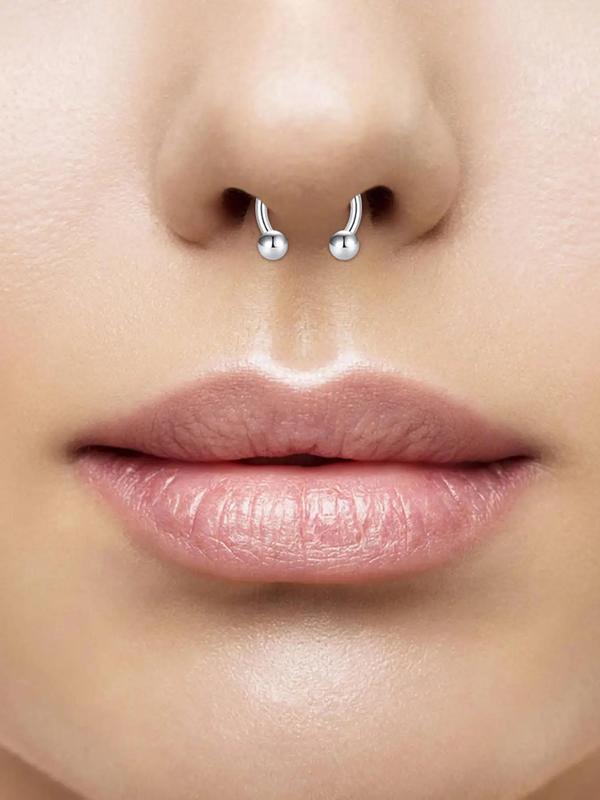 Mixed Style Nose Ring, Rhinestone Decor Nose Studs, Nose Piercing Jewelry for Women & Men, Trendy All-match & Exquisite Jewelry for Birthday Gift