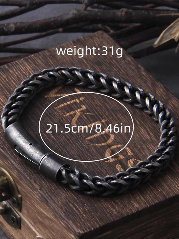 Men's Vintage Chain Bracelet, Punk Style Stainless Steel Jewelry for Party, Daily Clothing Decor, Trendy All-match & Exquisite Jewelry for Birthday Gift