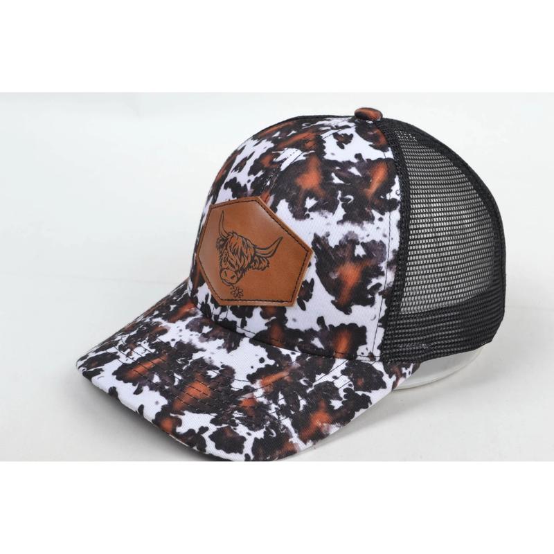 Highland Cow Trucker Hat with Pony Tail Slit