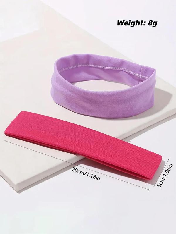 Solid Color Hair Band, Sweat-absorbing Elastic Hair Band for Women & Girls, Minimalist Headwear Suitable for Thick Hair