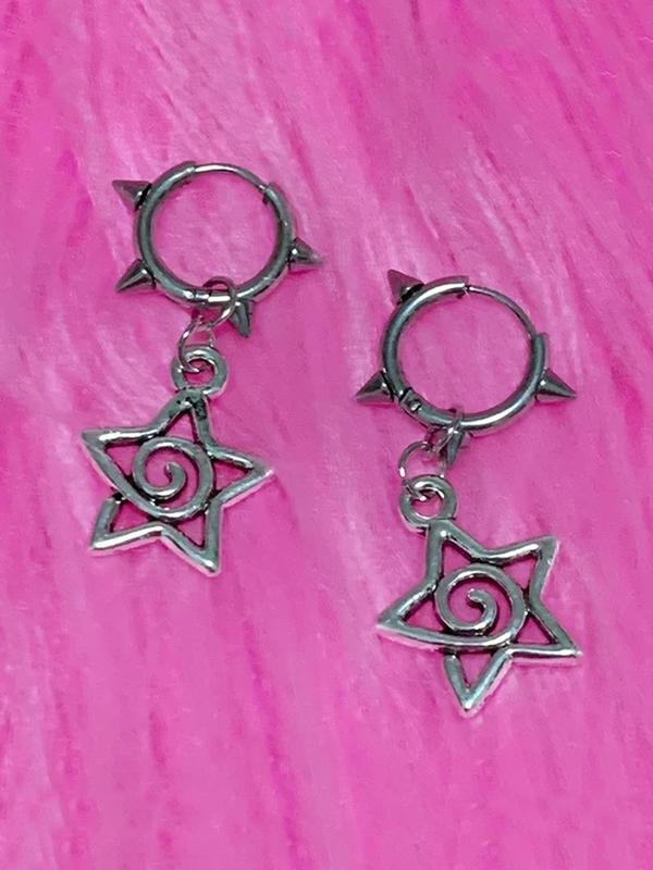 Stylish Star Shaped Hollow Out Design Dangle Earrings, Fashion Jewelry for Party, Daily Clothing Decor, Trendy All-match & Exquisite Jewelry for Birthday Gift