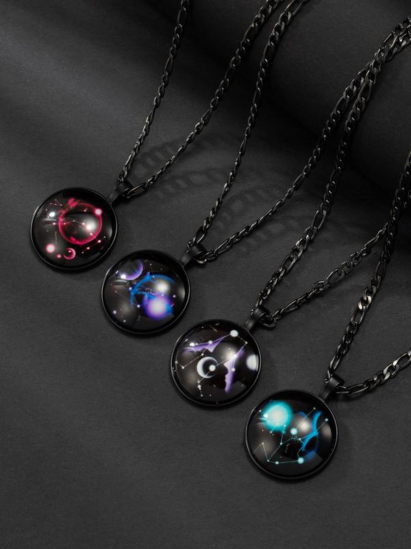 Fashionable Constellation Design Pendant Necklace, 2024 New Style Stainless Steel Jewelry for Party, Daily Clothing Decor, Trendy All-match & Exquisite Jewelry for Birthday Gift