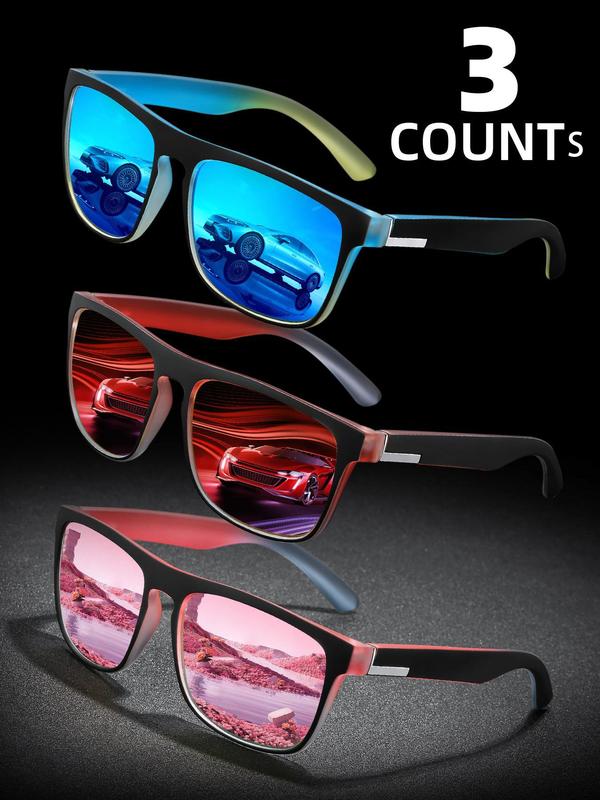 Unisex Sporty Square Frame Sunglasses, Trendy Casual Tinted Lens Sunglasses for Outdoor Sports, Fashion Accessories for Outdoor Activities