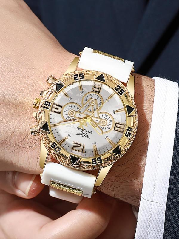 Men's Business Fashion Round Dial Quartz Watch, Fashion Watch for Party, Daily Clothing Decor, Trendy All-match & Exquisite Watch As Gift with Box