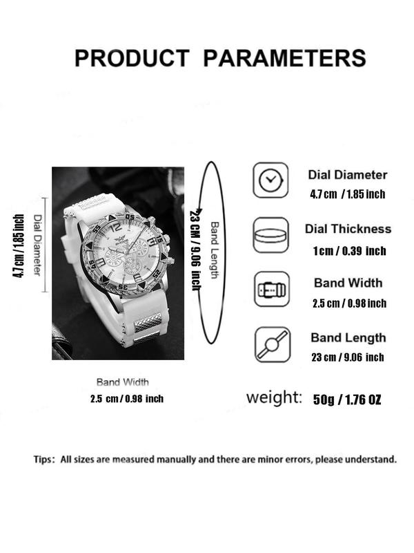 Men's Business Fashion Round Dial Quartz Watch, Fashion Watch for Party, Daily Clothing Decor, Trendy All-match & Exquisite Watch As Gift with Box