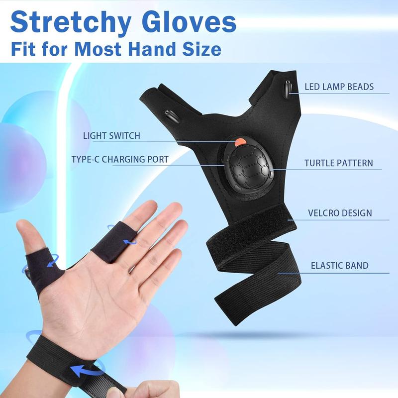 LED Flashlight Gloves Christmas Stocking Stuffers for Men Adult Rechargeable Finger Light Ideas Gifts for Men Dad Husband Boyfriend Him Cool Stuff  Gadgets Tool