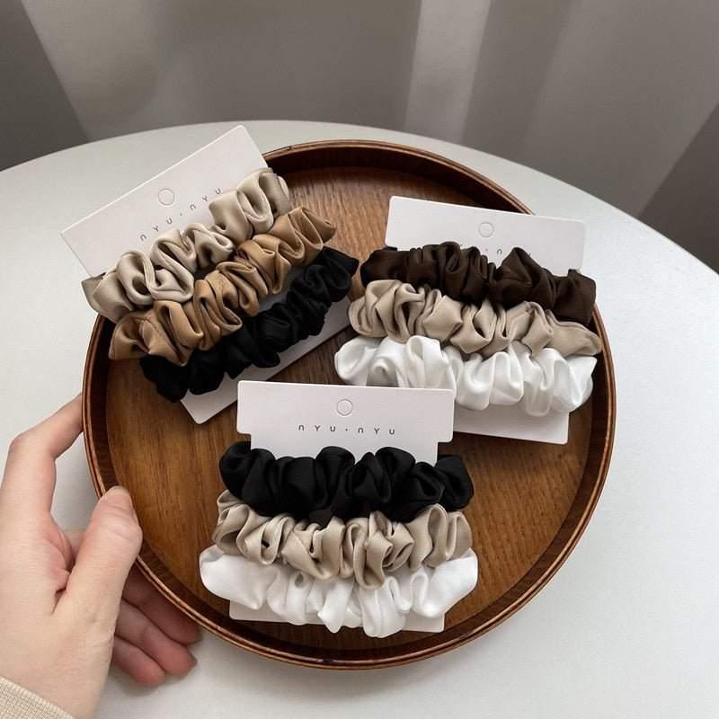 3 Pack Satin Silk Scrunchies