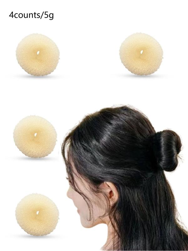 Women's Hair Bun Makers, 4 Counts set Solid Color Hair Bun Makers, Hair Styling Tool for Women & Girls for Daily & Party Hairstyle Ideas