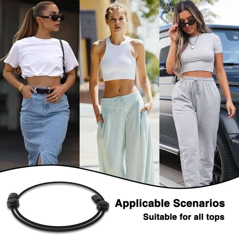 2 Count Crop Tuck Band,Croptuck Adjustable Band,Crop Band for Tucking Shirts,Shirt Stays Belt for Men Women