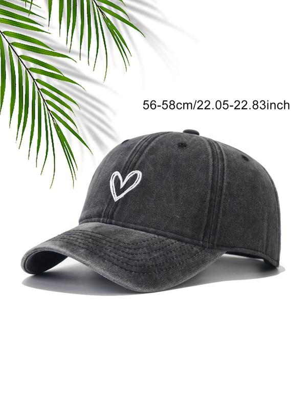 Letters & Heart & Bowknot Embroidered Baseball Cap, Casual Sportive Adjustable Baseball Cap, Street Style Dad Hat, Summer Sun Protection Cap for Men & Women, Outdoor Sun Hat