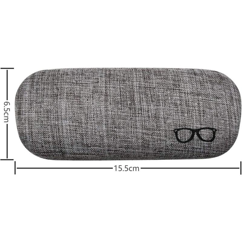 3Pack Hard Shell Eyeglasses Case Protector Linen Fabrics Large Glasses Case Concise