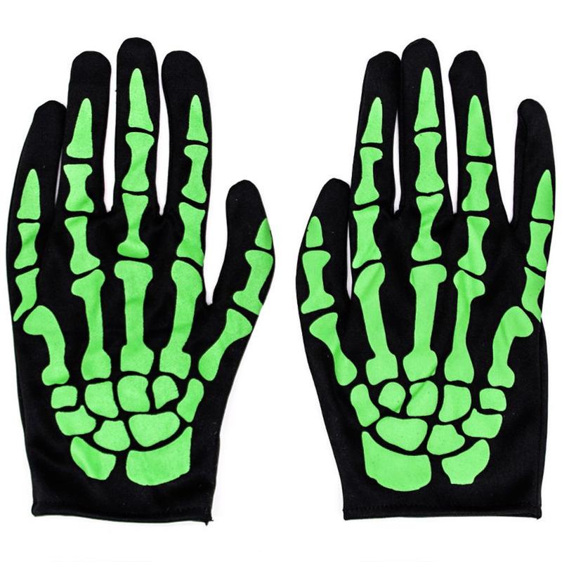 1 Pair Skull Pattern Gloves, Outdoor Sports Protective Gloves, Halloween Carnival Performance Gloves, Party Favor