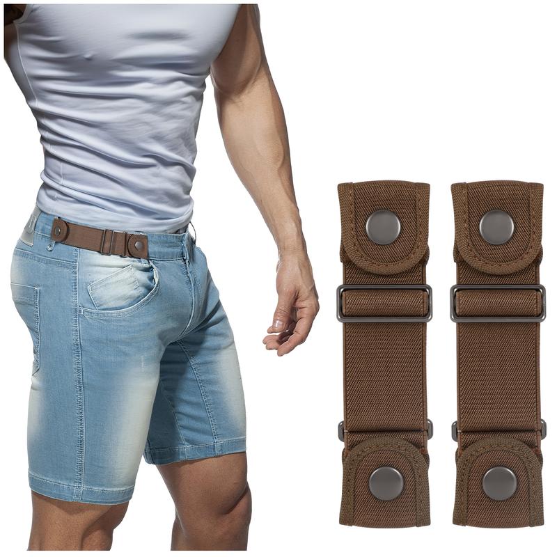 No Buckle Belts Elastic Stretch Adjustable Side Belt without Buckle for Men Women